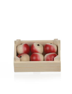 Obststiege mit Äpfeln