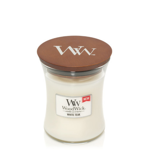 WoodWick Medium Jar White Teak