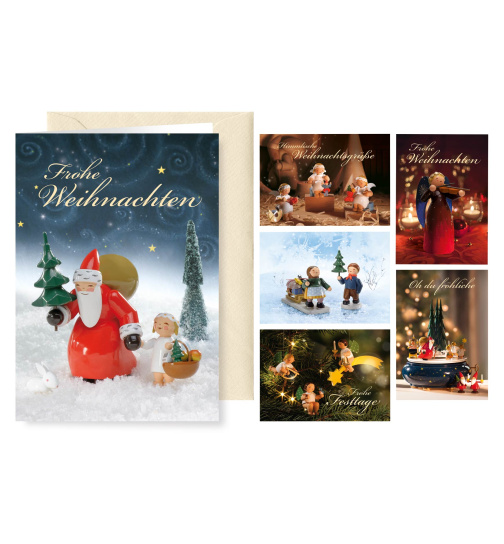 Grußkartenserie Weihnachtsgrüße, 6 Karten mit Umschlag