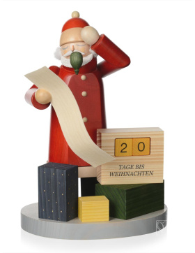 Räuchermann Weihnachtsmann mit Kalender