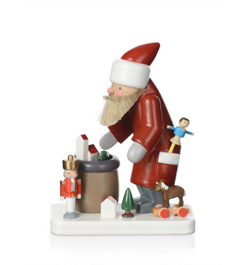 Weihnachtsmann mit erzgebirgischem Spielzeug