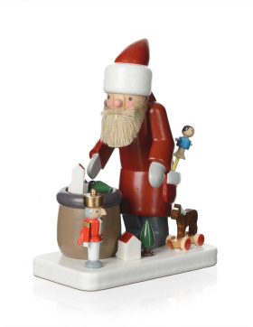Weihnachtsmann mit erzgebirgischem Spielzeug