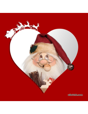 Servietten Wichtel Weihnachtsmann im Herz