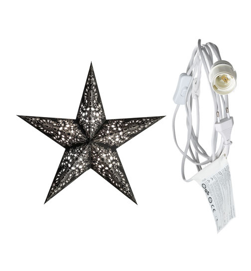 starlightz - mono black/silver mit Beleuchtungskabel weiß 3,5 m