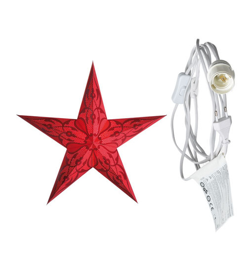 starlightz - damaskus red mit Beleuchtungskabel weiß 3,5 m