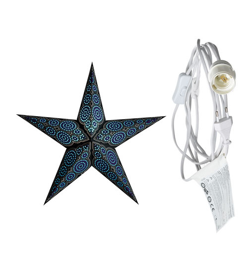 starlightz - marrakesh black/turquoise mit Beleuchtungskabel weiß 3,5 m