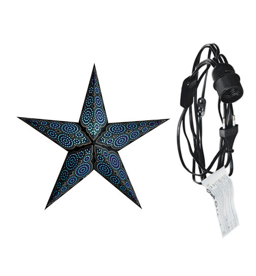 starlightz - marrakesh black/turquoise mit Beleuchtungskabel schwarz 4 m