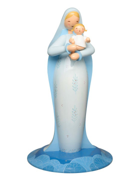 Madonna mit Christkind groß hellblau
