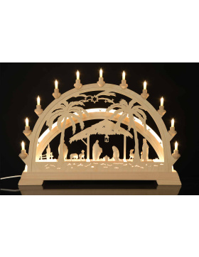 Schwibbogen mit LED-Band Christi Geburt mit Schäfer