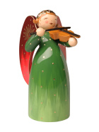 Engel reich bemalt grün, mit Violine