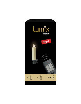 Lumix Basic LED-Christbaumkerzen 10er Basis-Set, elfenbein