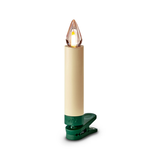 Lumix Superlight Flame LED-Christbaumkerzen 12er Basis-Set, elfenbein