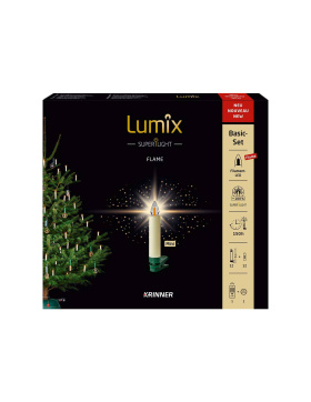 Lumix Superlight Flame LED-Christbaumkerzen 12er Basis-Set, elfenbein