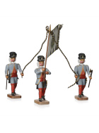 Barockbergleute 3 Stück - Hüttenbeamte mit Fahne