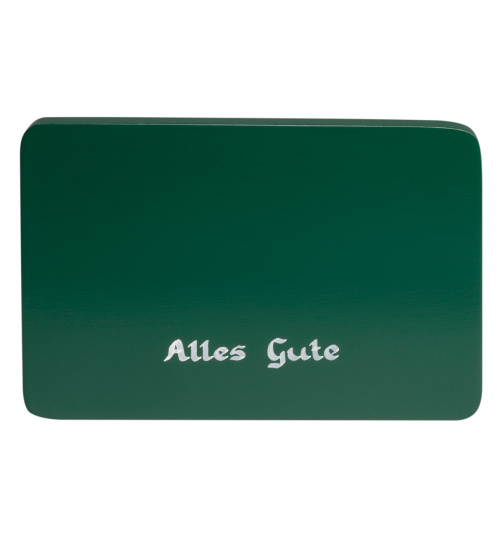Beschriftete Sockelplatte "Alles Gute" in grün