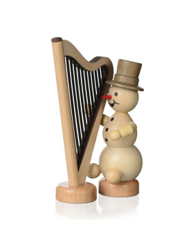 Schneemannmusikant mit Harfe