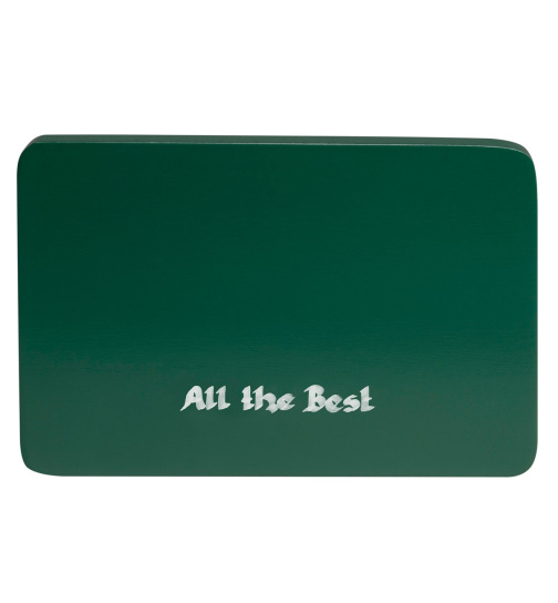 Beschriftete Sockelplatte "All the Best" ("Alles Gute") in grün