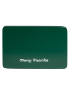 Beschriftete Sockelplatte "Many Thanks" ("Herzlichen Dank") in grün