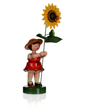 Blumenmädchen mit Sonnenblume rot, groß