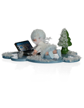 Schneeflöckchen mit Laptop