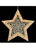 Fensterbild Stern mit Plauener Spitze Ornamente