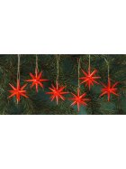 Christbaumschmuck Weihnachtsterne klein rot, 6-teilig