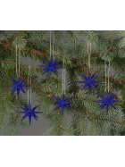 Christbaumschmuck Weihnachtsterne klein dunkelblau, 6-teilig