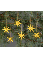 Christbaumschmuck Weihnachtsterne klein gelb, 6-teilig