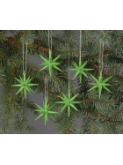Christbaumschmuck Weihnachtsterne klein hellgrün, 6-teilig