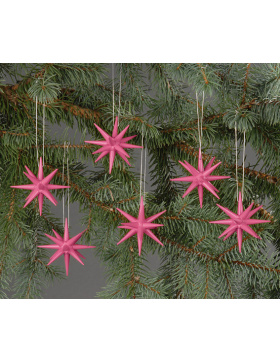 Christbaumschmuck Weihnachtsterne klein pink, 6-teilig