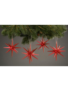 Christbaumschmuck Weihnachtsterne groß rot-metallic, 4-teilig