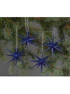 Christbaumschmuck Weihnachtsterne groß dunkelblau, 4-teilig