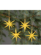Christbaumschmuck Weihnachtsterne groß gelb, 4-teilig