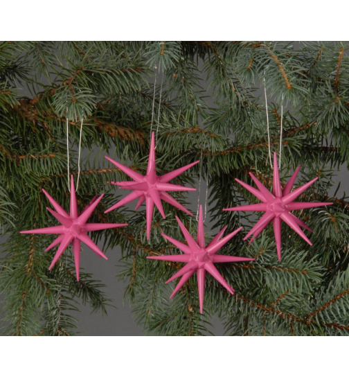 Christbaumschmuck Weihnachtsterne groß  pink, 4-teilig