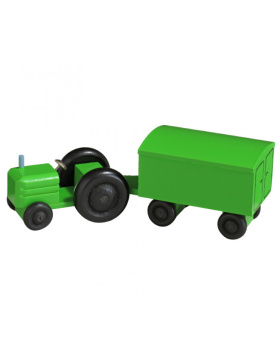 Holzspielzeug Traktor mit Anhänger-Koffer
