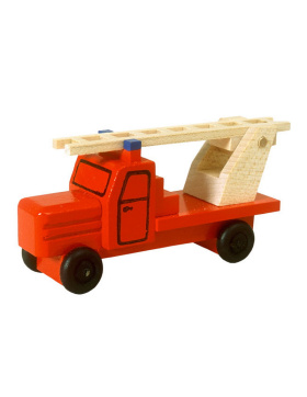 Holzspielzeug Feuerwehr mit drehbarer Leiter-nostalgisch