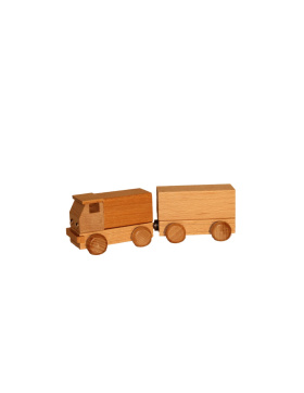 Holzauto Lastzug