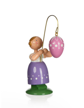 Ostermädchen Mädchen mit rosafarbenem Ei