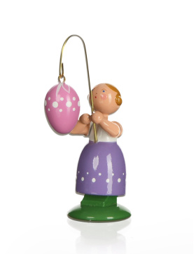 Ostermädchen Mädchen mit rosafarbenem Ei