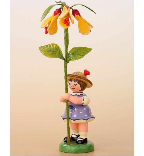 2 x Blumenkinder Holz Figur Deko Blumenmädchen Blumenkind Kinder Holzfiguren