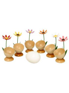 Eierbecher mit Blumen, 6er Set
