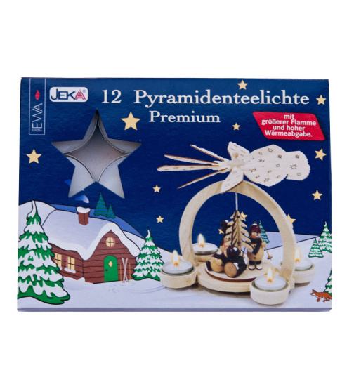 EWA Pyramiden-Teelichte premium weiß 12er Pack