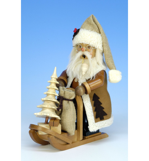 Räuchermännchen Weihnachtsmann mit Schlitten